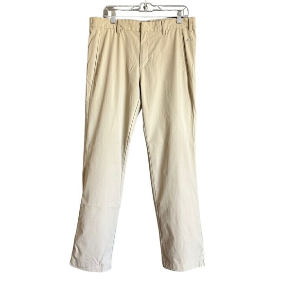 adidas Other - Adidas Golf Pants Mens 34 Beige Performance Stretch 3-Stripe Flat Front Chinos